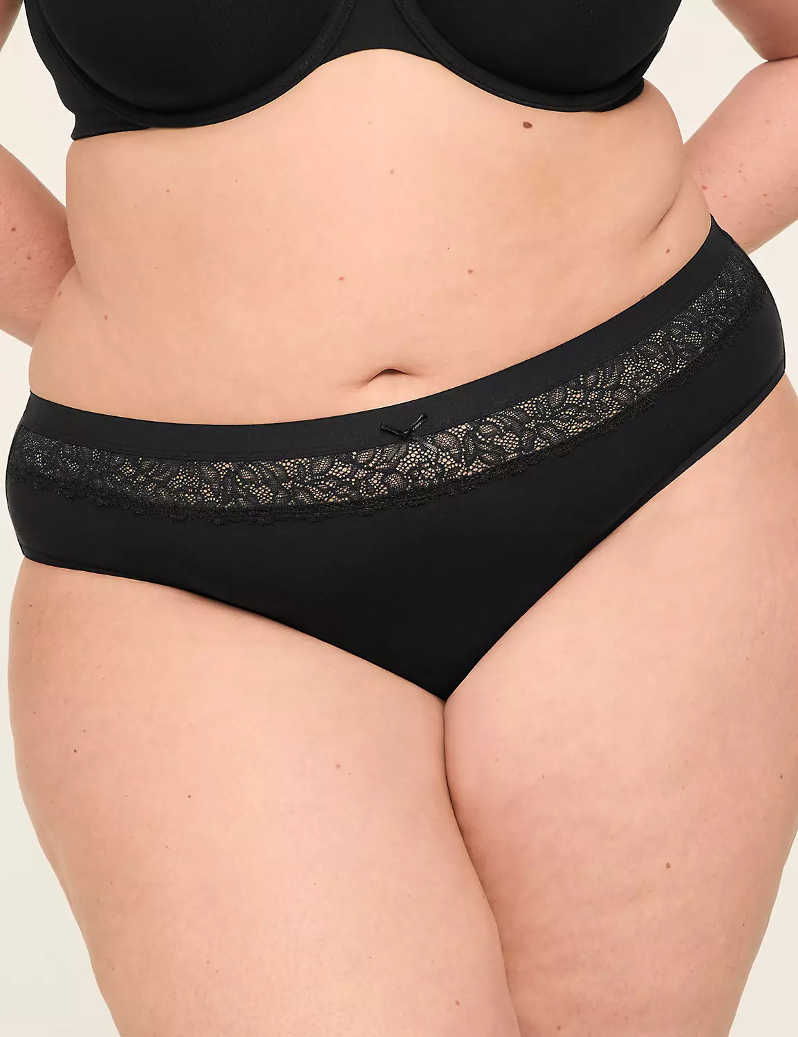 Cotton Hipster Panty with Lace Waist | Lane Bryant (US)