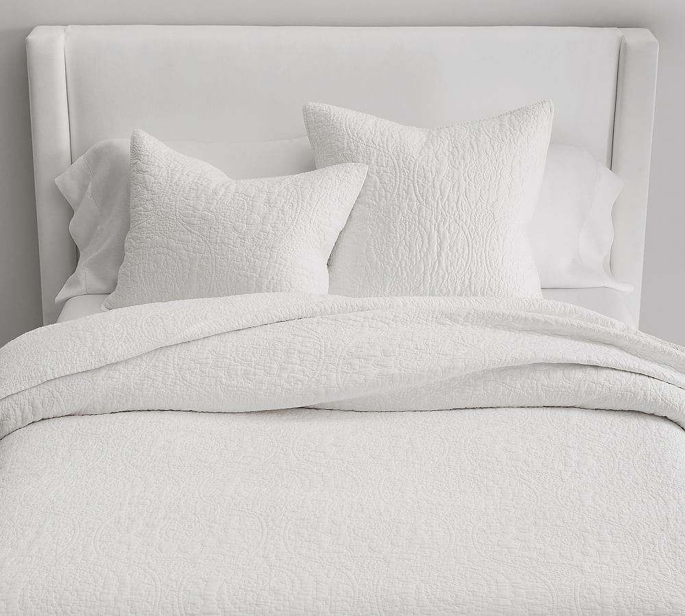 Belgian Flax Linen Floral Stitch Quilt | Pottery Barn (US)