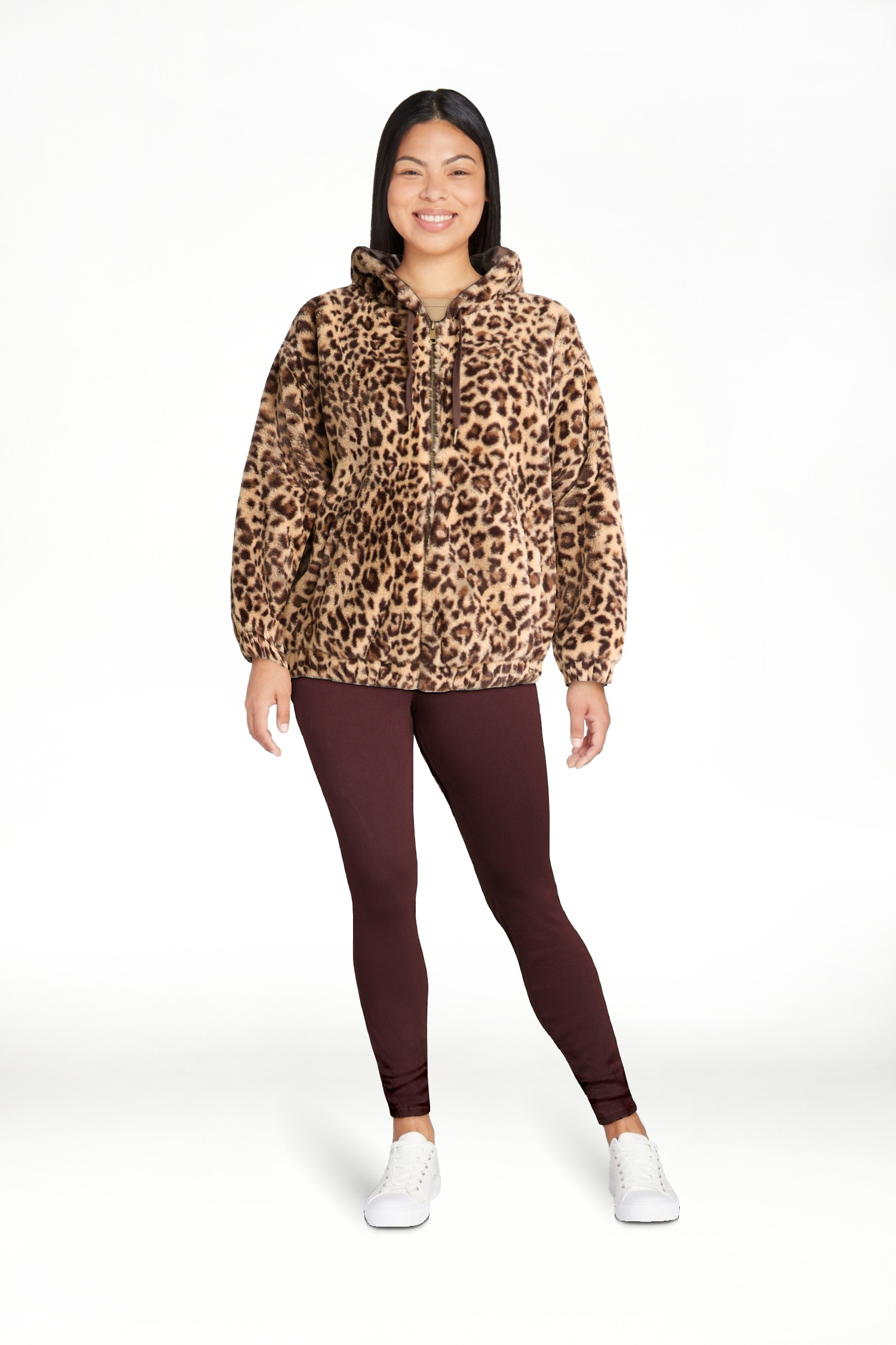 Time and Tru Women's and Women's Plus Faux Fur Hoodie Jacket, Sizes XS-2X | Walmart (US)