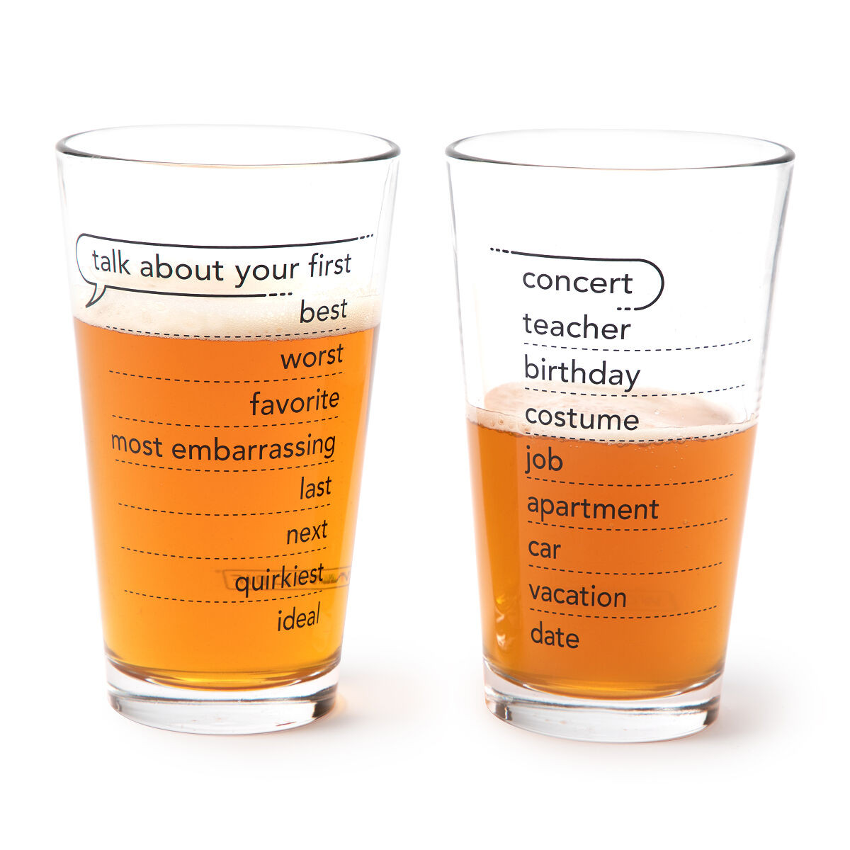 Talking Pints - Conversation Glassware | UncommonGoods