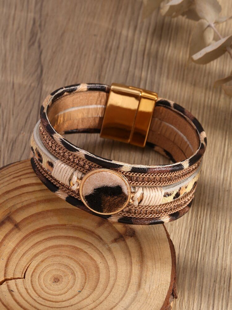 Detail Leopard Print Layered Bracelet | SHEIN