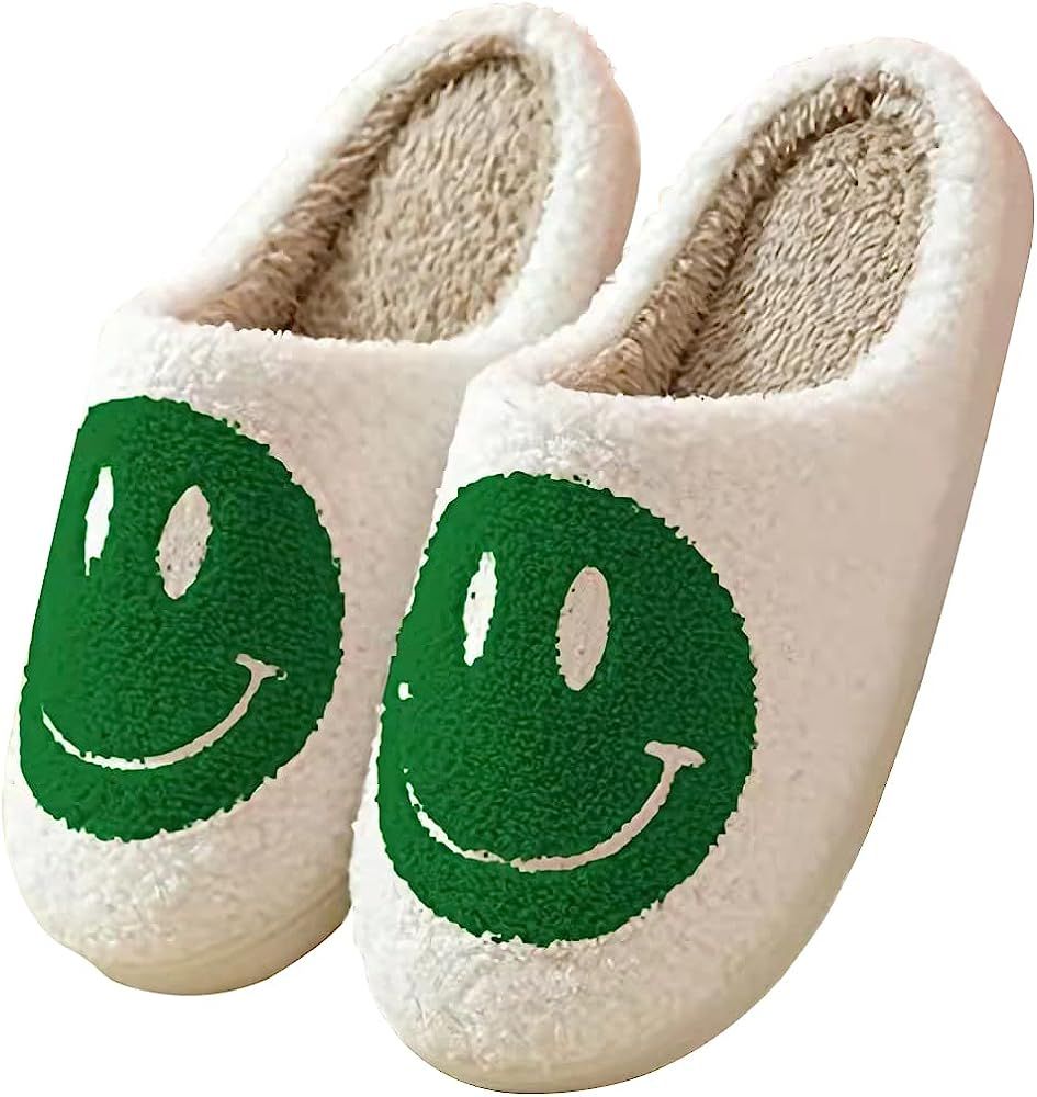 Retro Smiley Face Slippers Bad Cute Bunny Slippers Soft Plush Comfy Warm Fuzzy Slippers Women's Cozy | Amazon (US)
