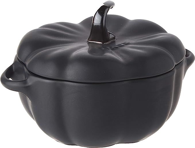 STAUB Ceramics Petite Pumpkin Cocotte, 16-oz, Matte Black | Amazon (US)