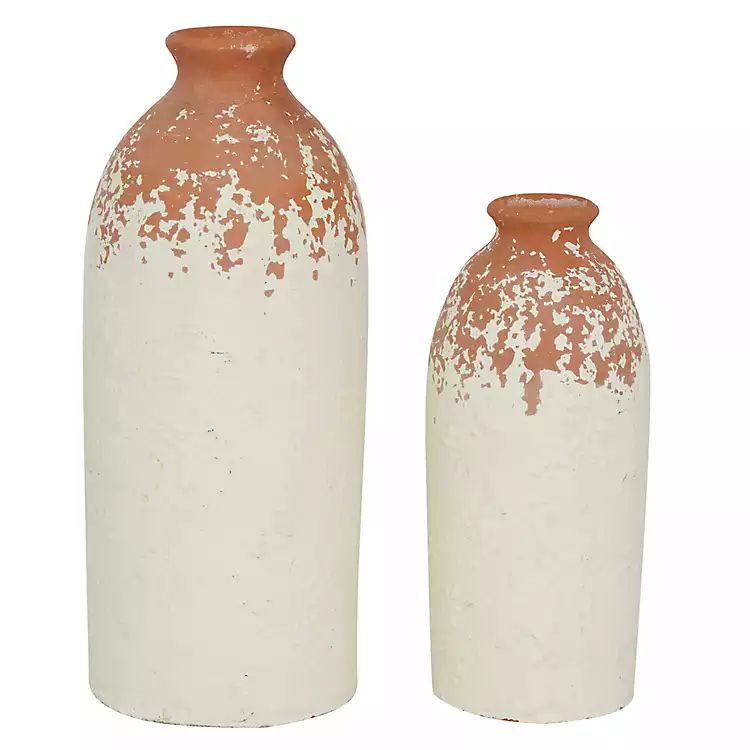 Porcelain and Terracotta Textured Vases, Set of 2 | Kirkland's Home