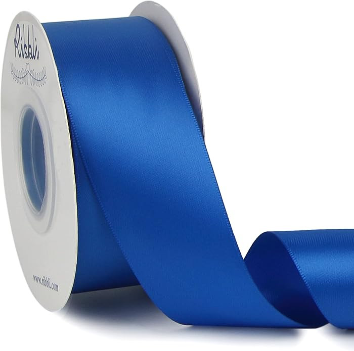 Ribbli Royal Blue Double Faced Satin Ribbon,1-1/2\u201d x Continuous 25 Yards,Use for Bows Bouque... | Amazon (US)