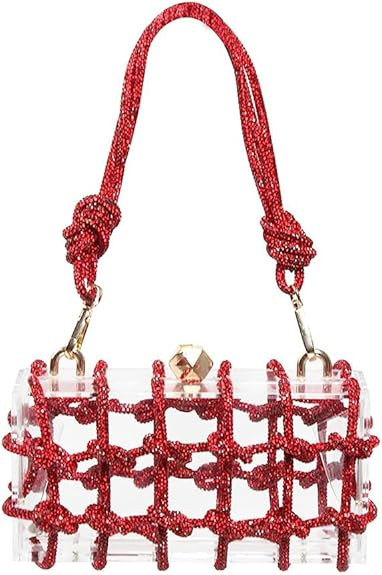 Clear Acrylic Bag Rhinestone Acrylic Clutch Crystal Evening Purses for Women Glitter Handbag for ... | Amazon (US)