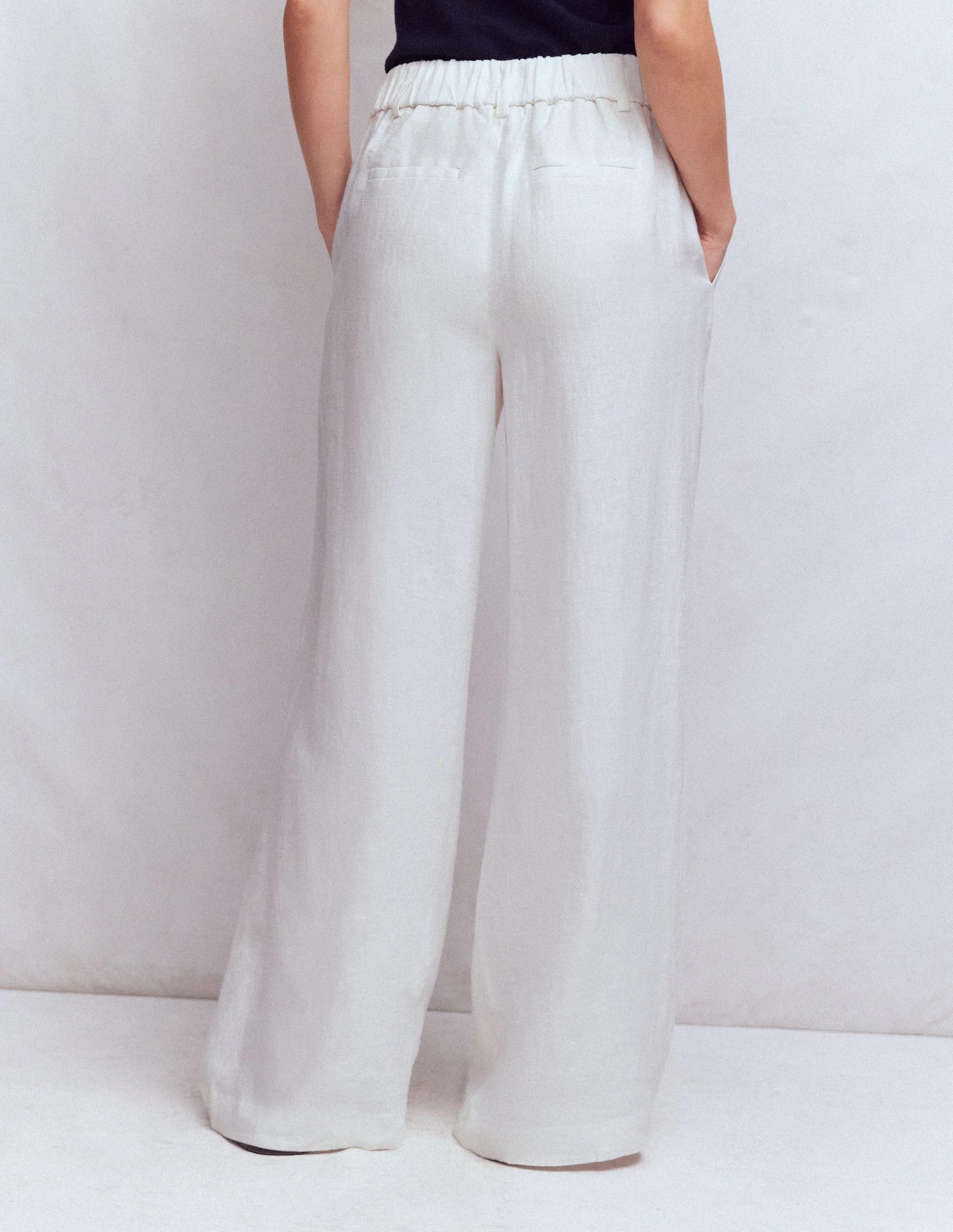Kensington Linen Trousers-White | Boden UK