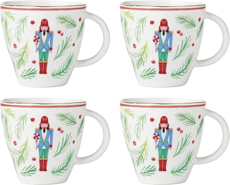 Lenox Nutcracker Dinnerware Mugs, Set of 4, Assorted, 4 Count, Multi | Amazon (US)