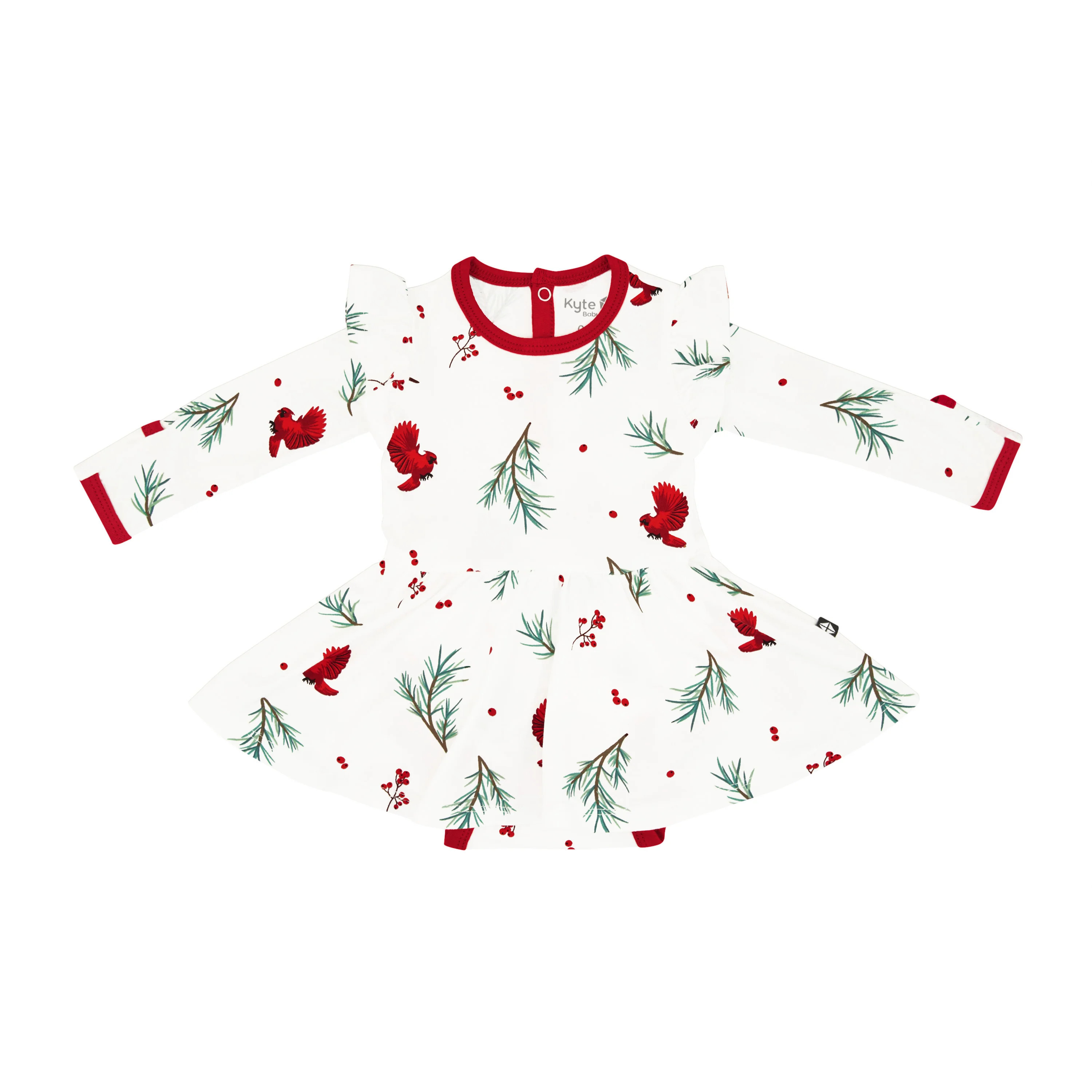 Long Sleeve Twirl Bodysuit Dress in Winterberry | Kyte BABY