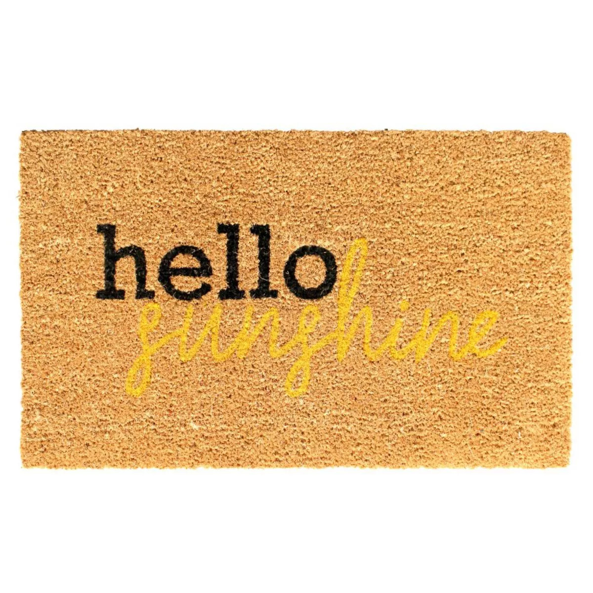1'6" x 2'6" Tufted Hello Sunshine Doormat Natural/Black/Yellow - Raj | Target