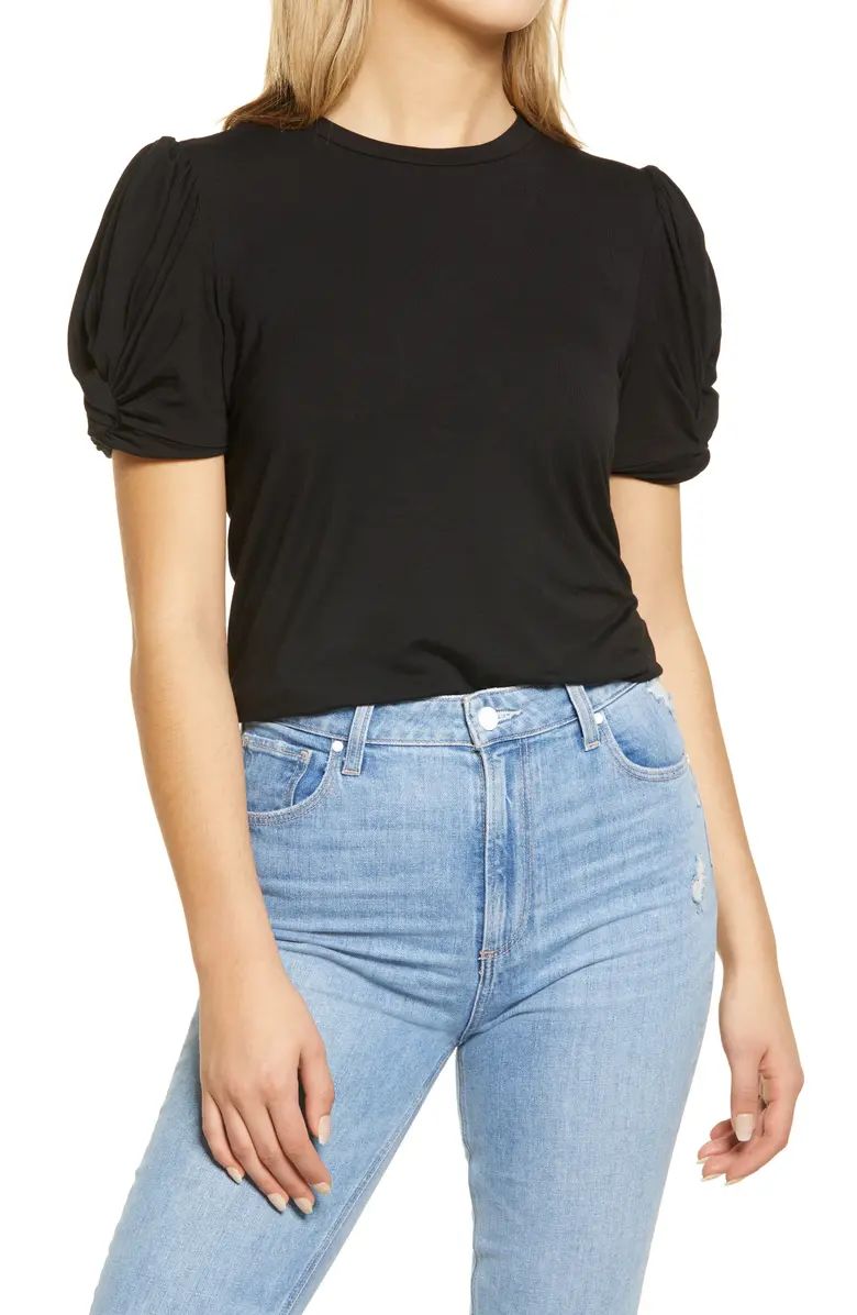 English Factory Twisted Sleeve Stretch Knit Top | Nordstrom | Nordstrom
