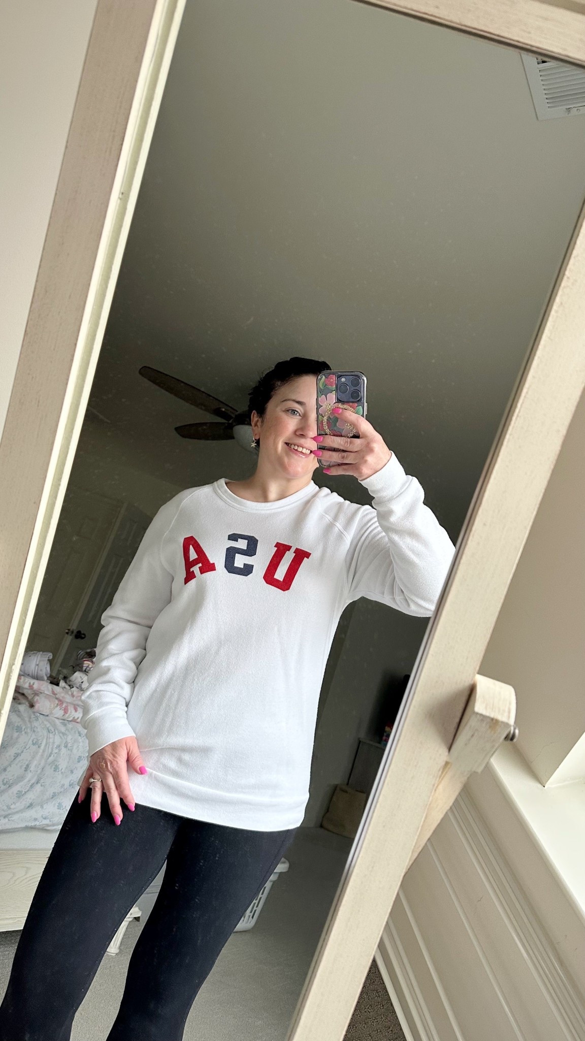 USA! USA! 🇺🇸 Broke out my most patriotic sweatshirt to support the men’s’ hockey team this morning and it worked! Wrinkles and all! 😂 I will be SAT for the closing ceremonies this afternoon, eagerly hoping to see another appearance of the world’s favorite Olympian, Nazgul. 🥹🏅🐺 What has been your favorite part of the Winter Olympics? ❄️ 

#LTKSeasonal #LTKootd #LTKActive