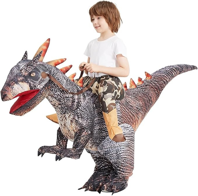 GOOSH Inflatable Dinosaur Costume Riding Stegosaurus for Kids Halloween Costumes Boys Girls Funny... | Amazon (US)