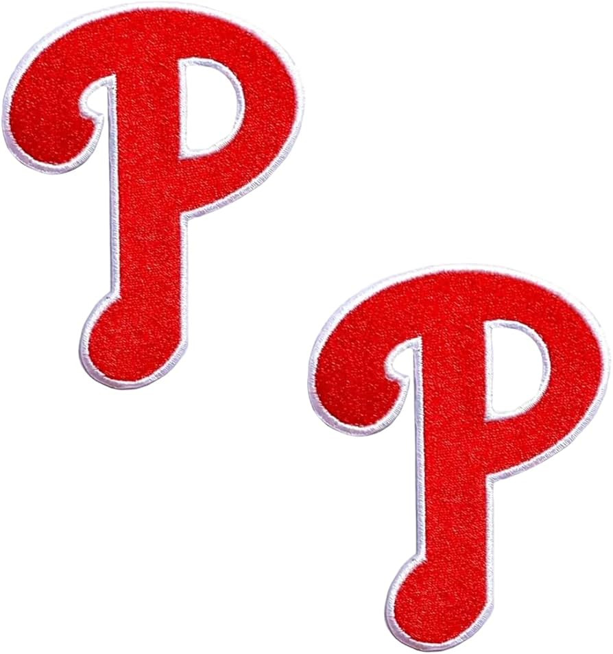 Iron on Patches Sports Teams Letter - Pack of 2 - Decorative for Clothing & Accessories, Ideal for Shirts, Jackets, Hats, Jeans, Shoes, Bags - Durable, Easy Apply (P Red - 3.5" x 2.5") | Amazon (US)