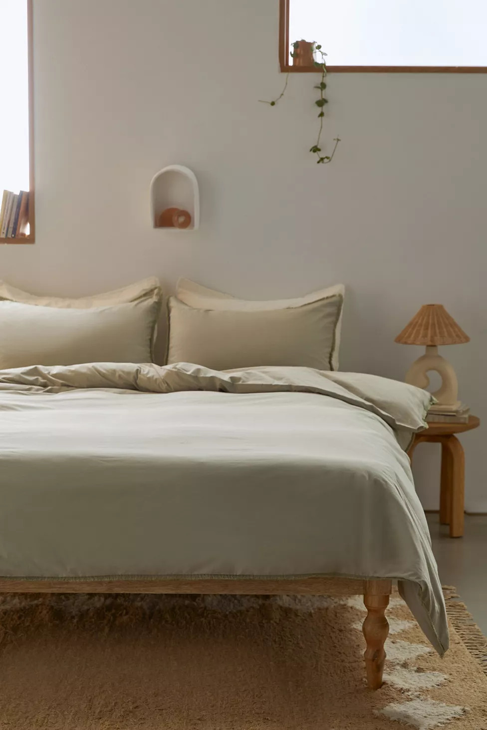 Breezy Cotton Percale Tassel Duvet Cover | Urban Outfitters (US and RoW)
