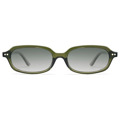 Appassal Retro Rectangle Sunglasses Womens Small Square Sunnies AP3729,Green/Grey Green | Amazon (US)