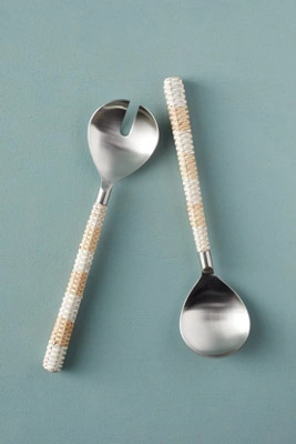 Rattan Salad Utensils, Set of 2 | Anthropologie (US)