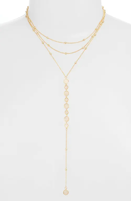 Ettika Triple Layer Y-Necklace in Gold at Nordstrom | Nordstrom