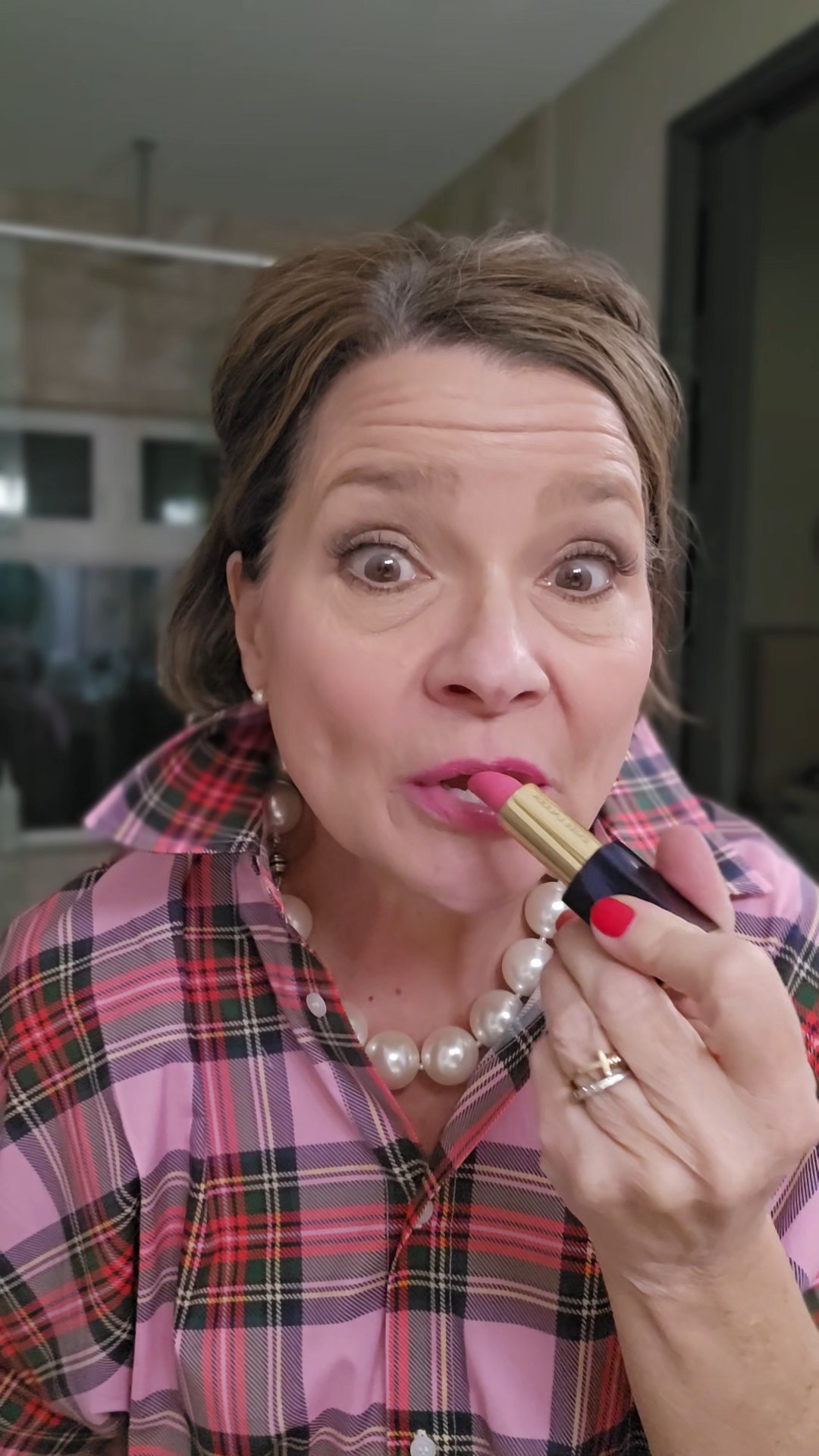 This pantset from Quiet Culture is so chic and comfy. It can be lounging around the house attire or going out! Lots of colors and patterns. My pearls are from Hot Chics. They have a coolant gel inside the pearls. Place the necklace in the freezer and wear when you need yo cool off!

#LTKHoliday #LTKdayinmylife #LTKgrwm