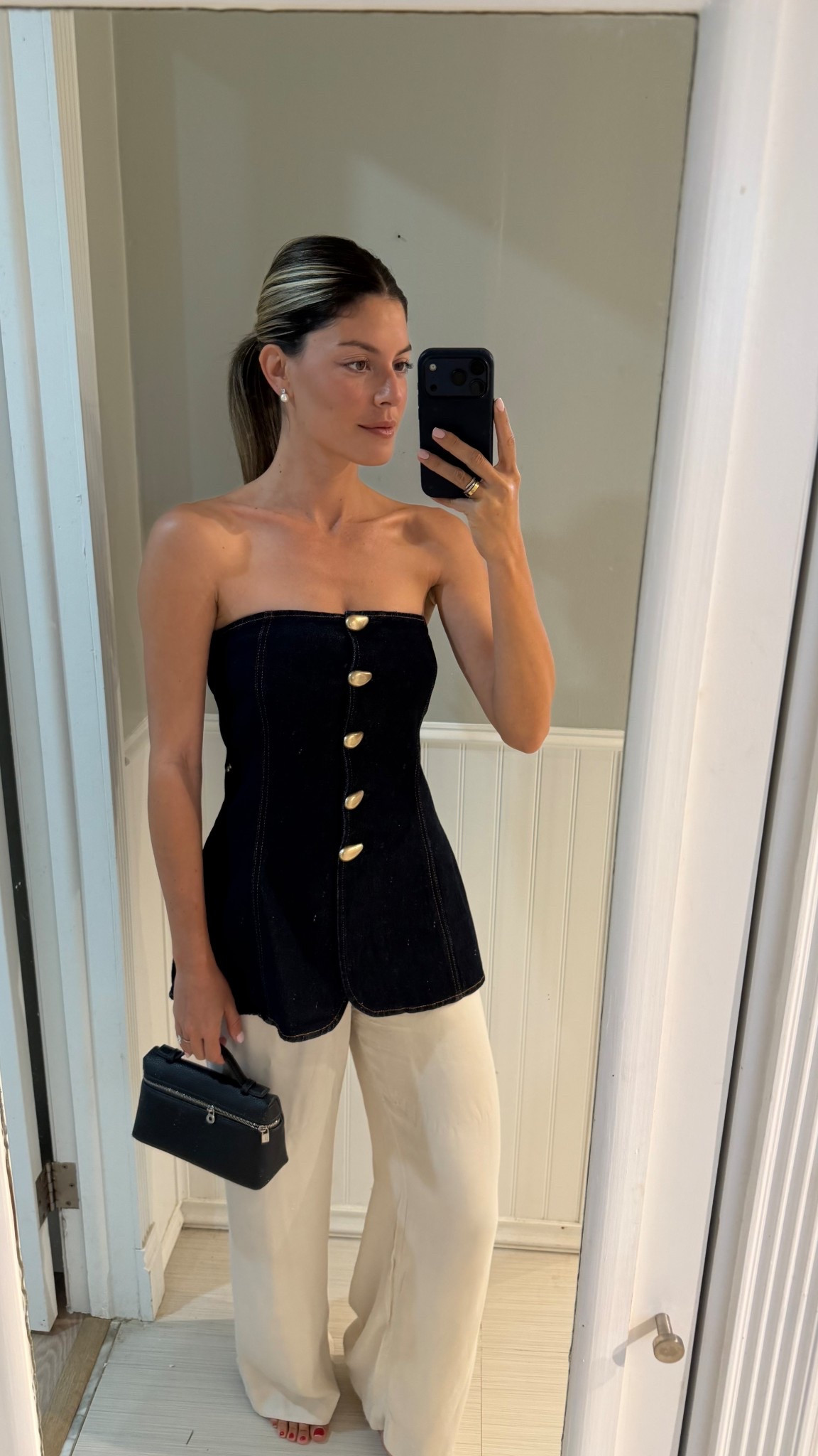 Summer top of my dreams! This denim hater top is so flattering and I love the gold button details. It’s part of a set but the items can also be worn separately (I linked both)

I paired it with silk pants that are super flowy and lightweight. An outfit I’ll be repeating all spring and summer!

#LTKSeasonal #LTKootd #LTKgrwm
