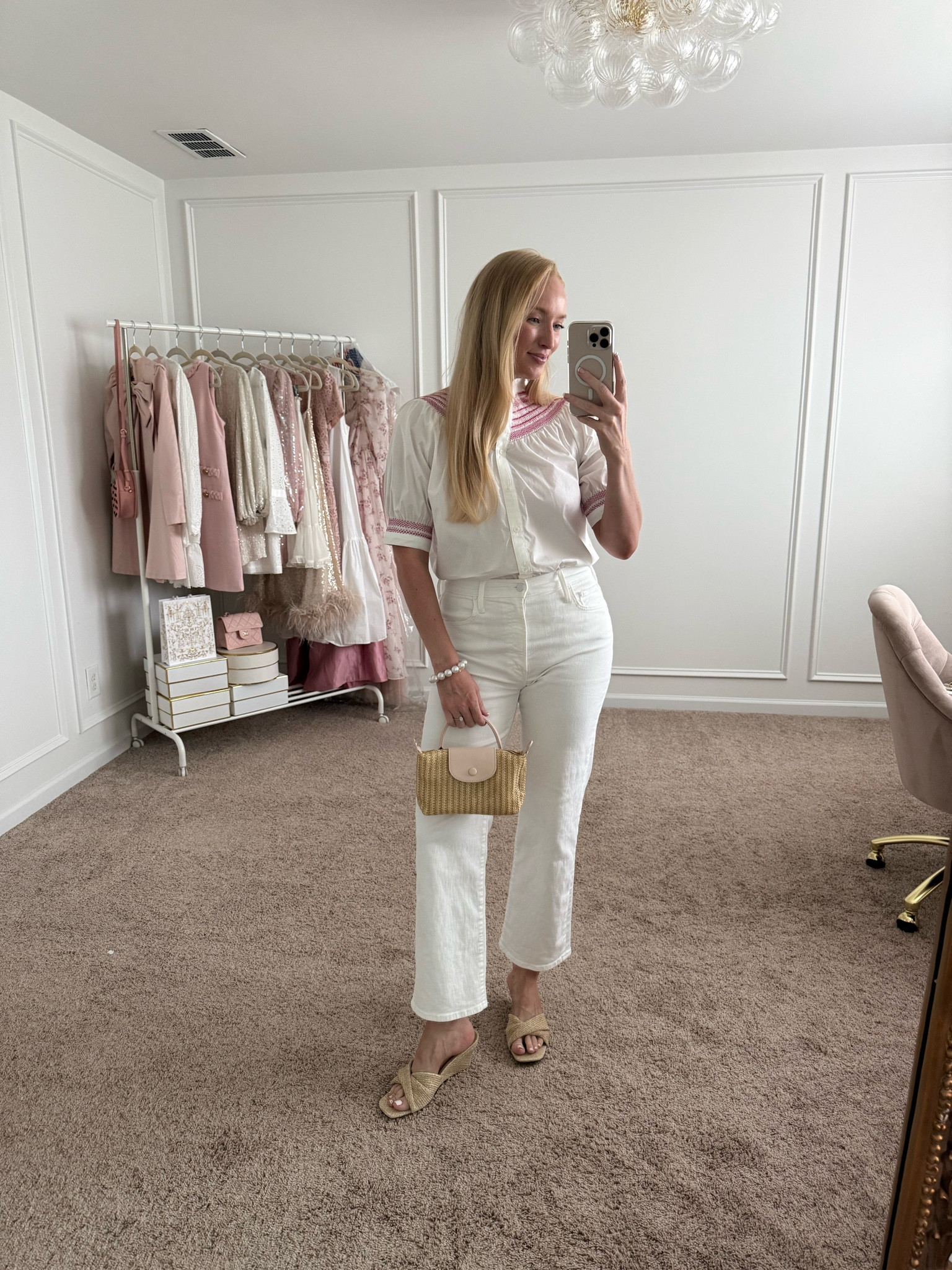 This top comes in 4 colors (I’m wearing pink) and is on major sale this weekend! It had a ruffle statement neckline but I don’t even notice it (aka it’s not overstimulating and lays flat haha) it also has nursing friendly buttons and can be dressed up or down with casual summer shorts

#LTKmomlife #LTKSeasonal #LTKSaleAlert