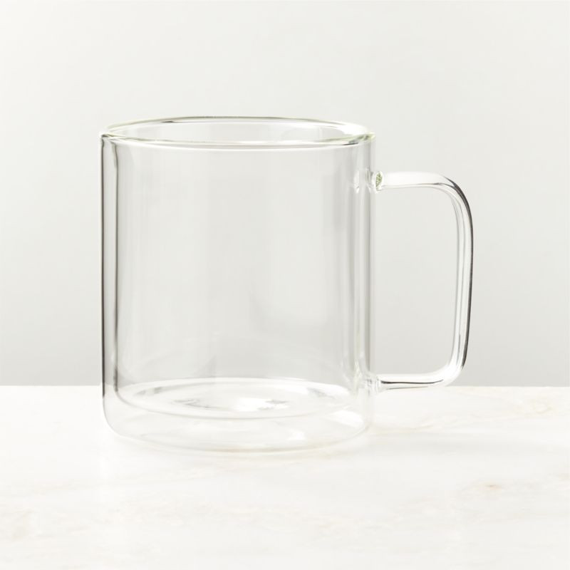 Cantina Clear Double Wall Glass Mug + Reviews | CB2 | CB2