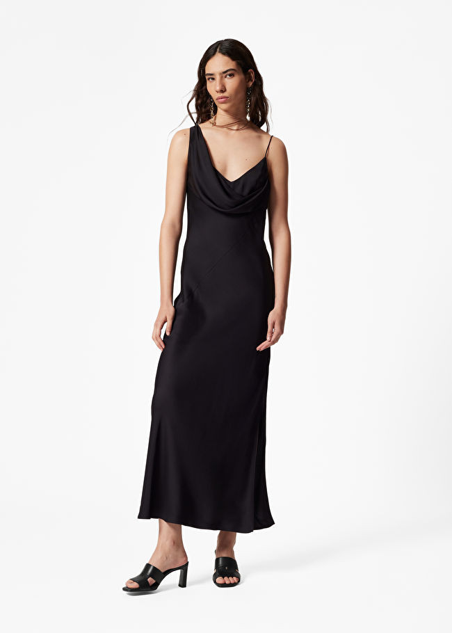 Asymmetric Cowl-Neck Midi Dress | & Other Stories UK