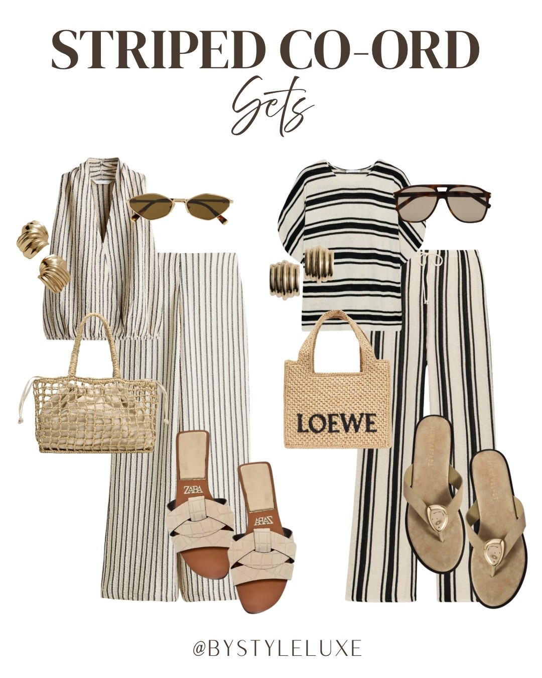 STRIPED CO-ORD SETS - everyday faves for spring/summer, styled here with sandals for a relaxed vibe

#coord #matchingset #airportoutfit 

#LTKspring #LTKuk #LTKeurope