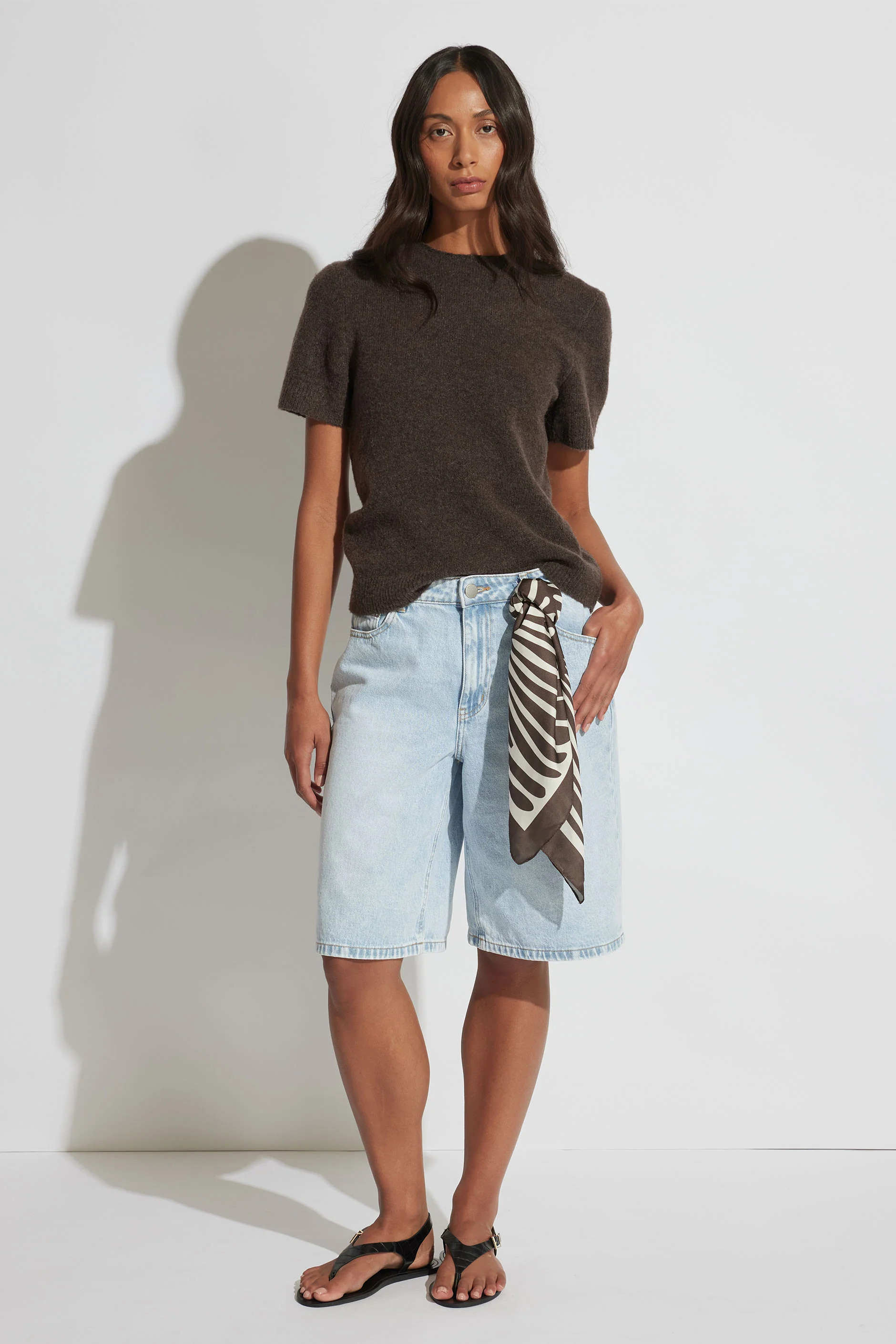 Charlie Knit Tee - Chocolate | DECJUBA | DECJUBA