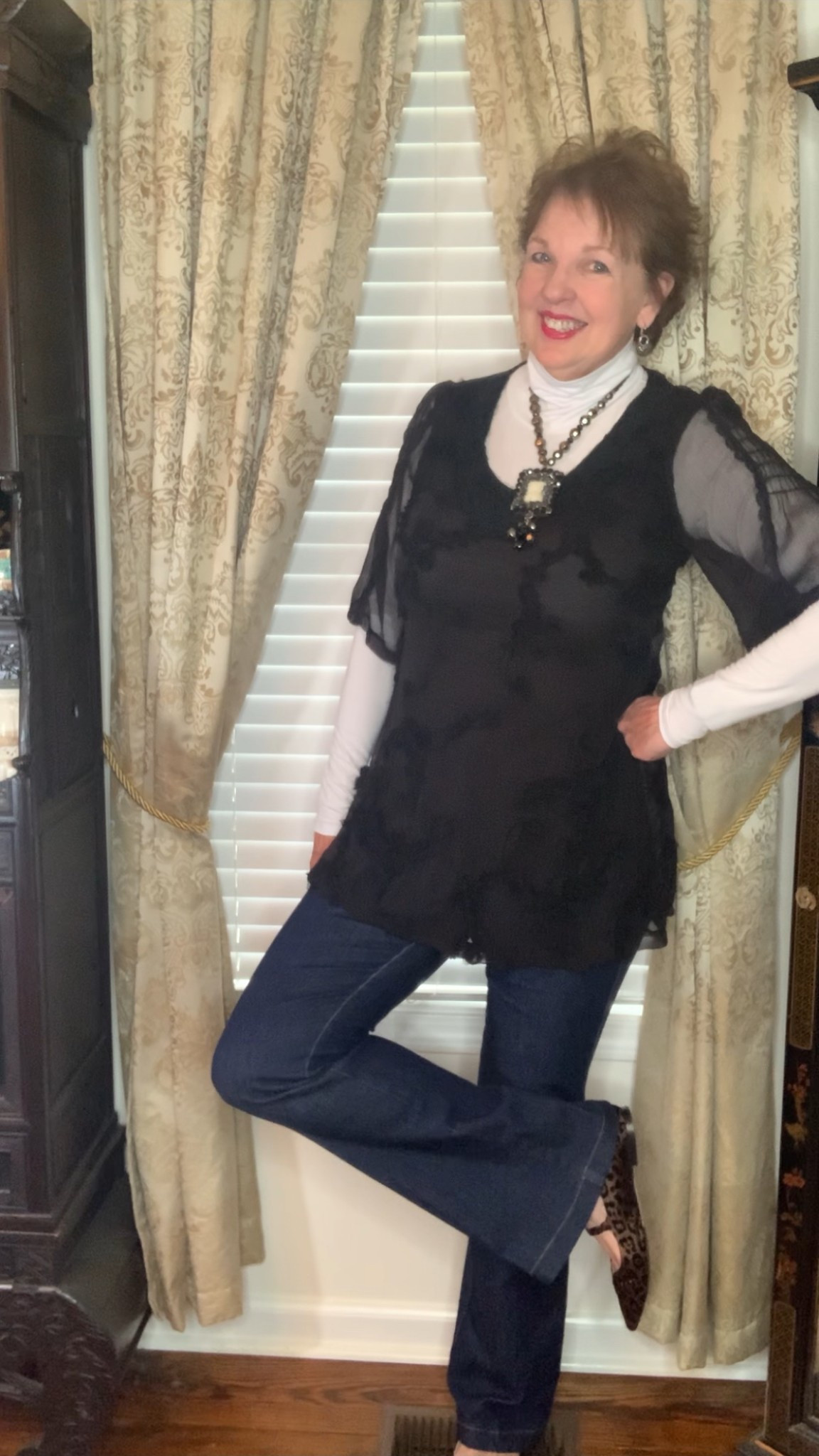 Love styling these oh-so-comfy
Spanx Flare leg jeans 👖 
Simply add a turtleneck and pretty feminine top.
My burnout velvet Mary Jane flats 🥿 are sold out, but I’ve linked some of my favorite suede pair🖤

Follow me for more Fashion Inspiration❤️

#ltkmidsize
#ltkshoecrush
#ltkjeans


#LTKootd #LTKdayinmylife #LTKOver40