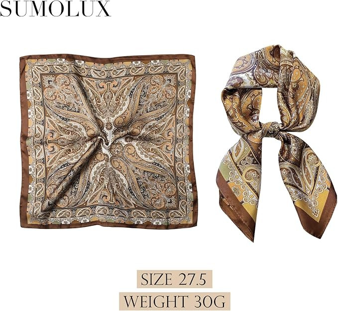 Sumolux Head Hair Scarf for Women Like Satin Silk Scarf Bandana Hair Wrapping Night Large Square ... | Amazon (US)