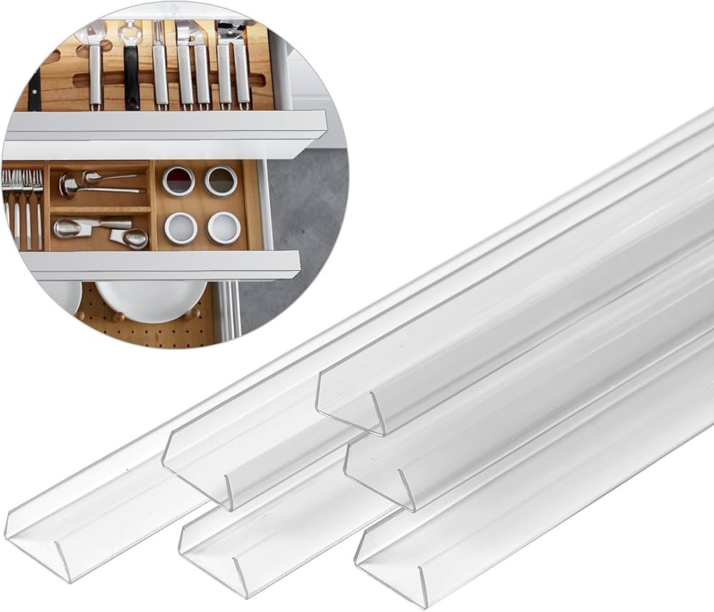 Tugaizi 12 Pcs Rigid Vinyl Clear Plastic Slip On Cabinet Door Protector Plastic Edge Guard for Pr... | Amazon (US)