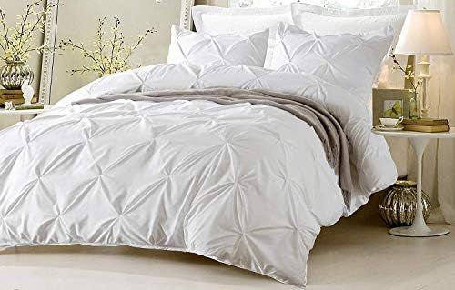 Kotton Culture Pinch Pleated Duvet Cover 100% Egyptian Cotton 600 Thread Count with Zipper & Cone... | Amazon (US)