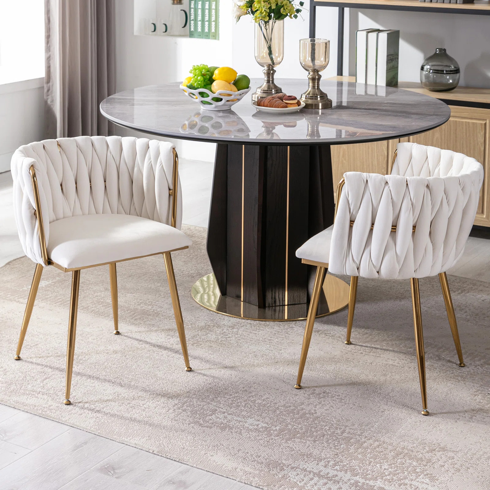 Uresti 17.75'' H Tufted Upholstered Metal Armchair (Set of 2) | Wayfair North America