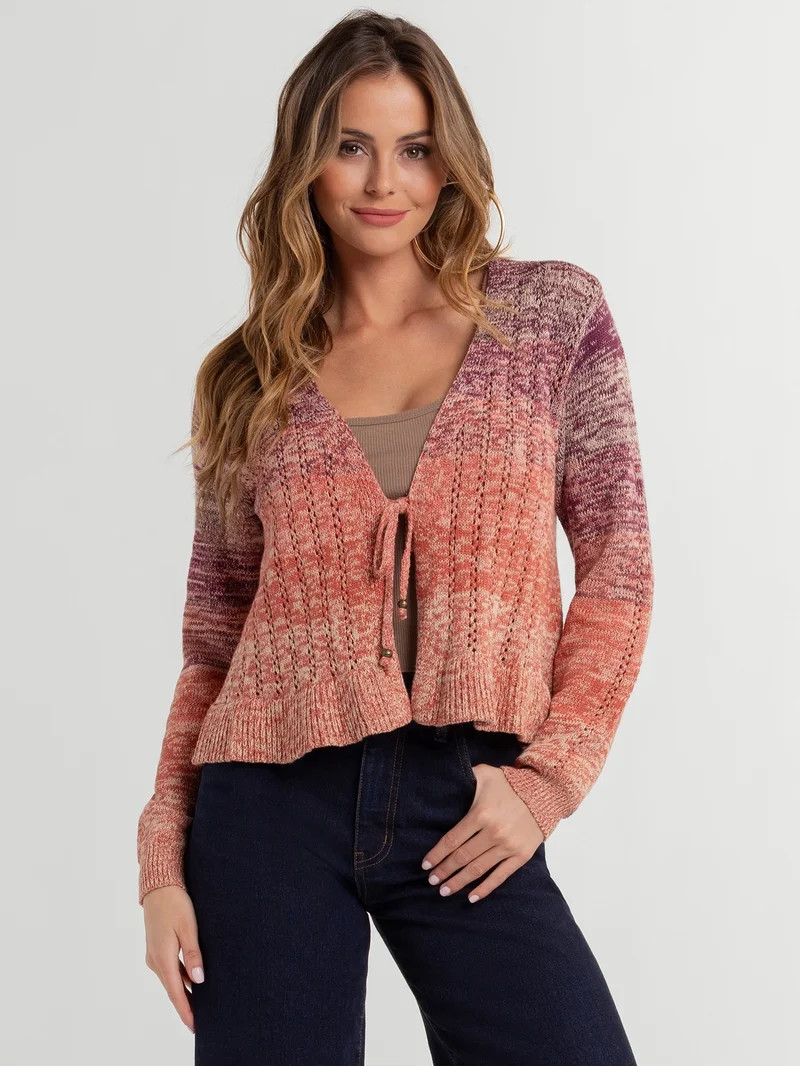 Jessica Simpson Women's Tana Tie Front Cardigan, Sizes XS-XL | Walmart (US)