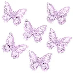 Butterfly Hair Clips Penta Angel 6Pcs Lace Embroidery Flower Butterfly Hair Bow Pins Wedding Hair... | Amazon (US)