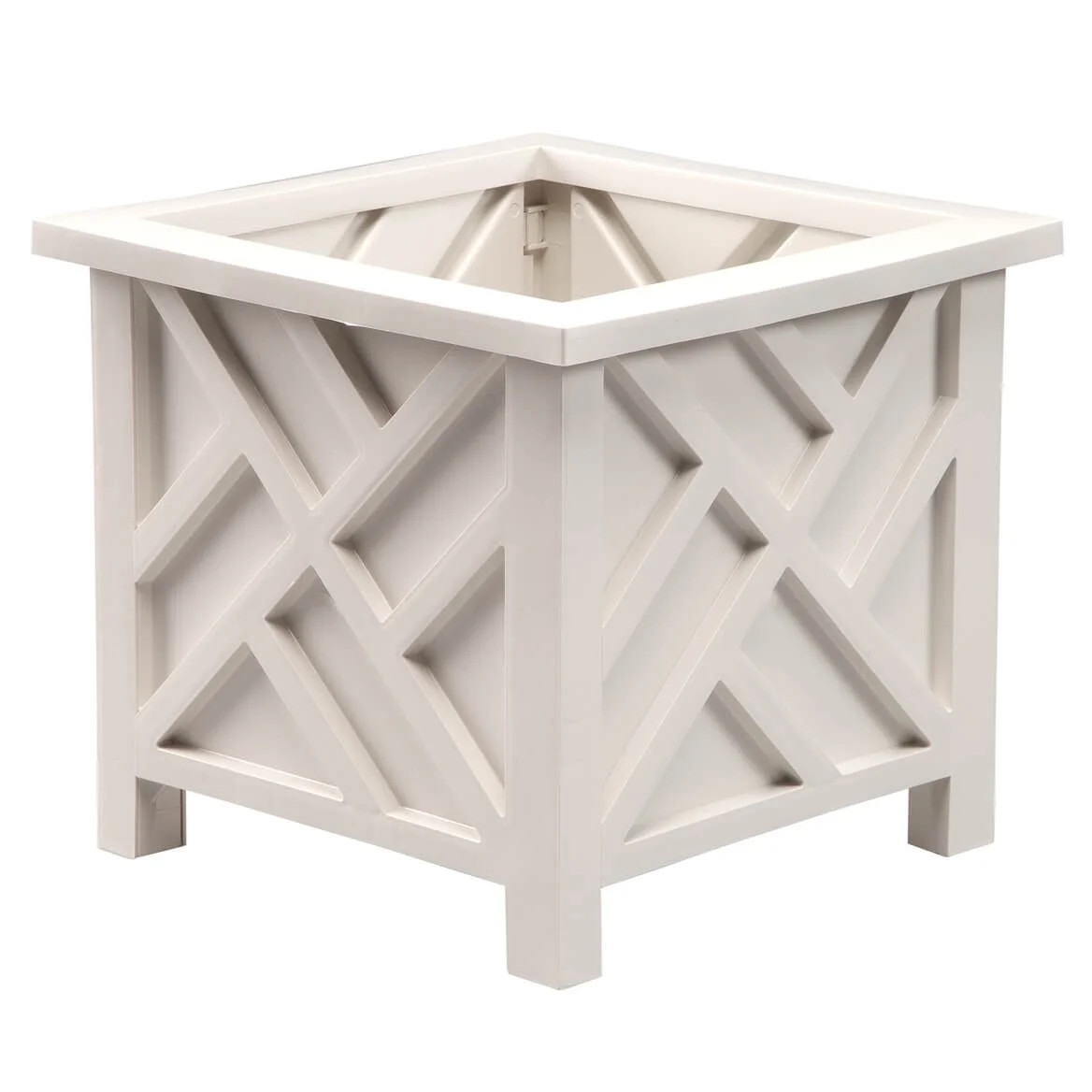 Chippendale 14.75" sq. x 13.25" H Planter Box - White | Walmart (US)