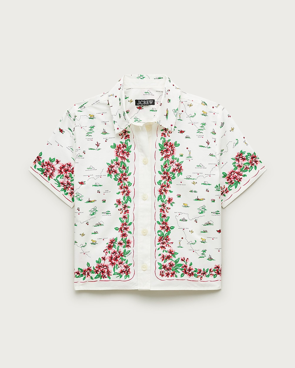 Gamine button-down shirt in map print | J. Crew US