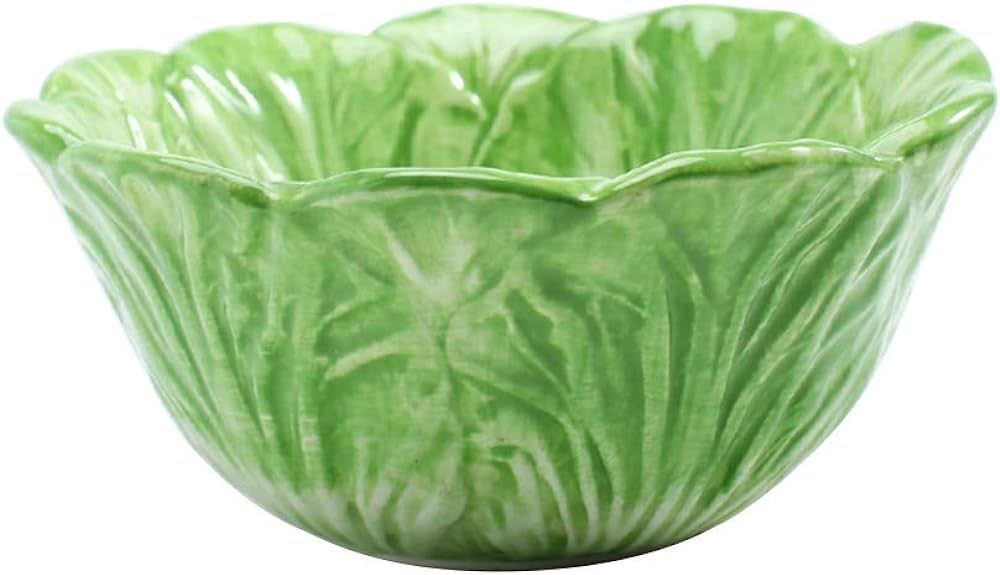 UPKOCH Kids Ceramic Bowl Chinese Cabbage Design Food Bowls Container for Dessert Fruit Salad (Gre... | Amazon (US)