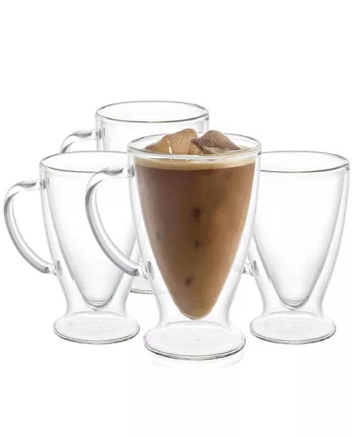 JoyJolt Declan Irish Coffee Double Wall Insulated Mugs, Set of 4 - Macy's | Macy's