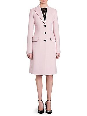 Dolce & Gabbana Women's Wool Coat - Blush Pink - Size 40 (4) | Saks Fifth Avenue