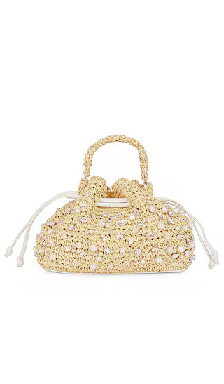 Nia Mini Crystal Bucket Bag in Natural | Revolve Clothing (Global)