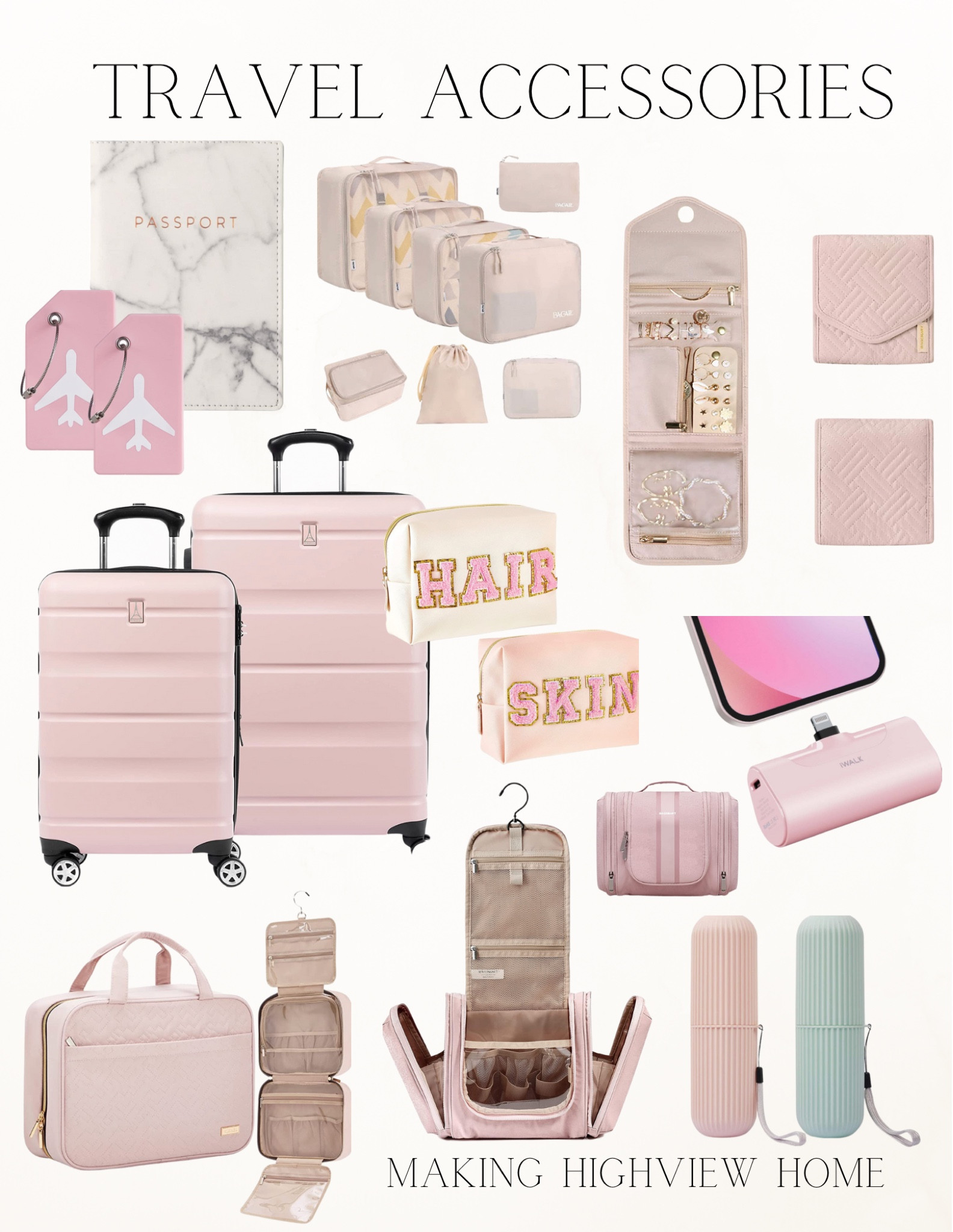 Amazon travel accessories to keep goin organized on vacation, travel makeup bag, toothbrush holder, suitcase set, back up phone battery, packing cubes, passport cover, luggage tags, travel must haves 

#LTKtravel #LTKfamily #LTKFind