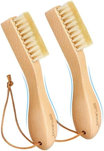BFWood 2PCS Laundry Stain Brush - Natural Soft Boar Bristles, Removes Tough Stains from Delicate ... | Amazon (US)