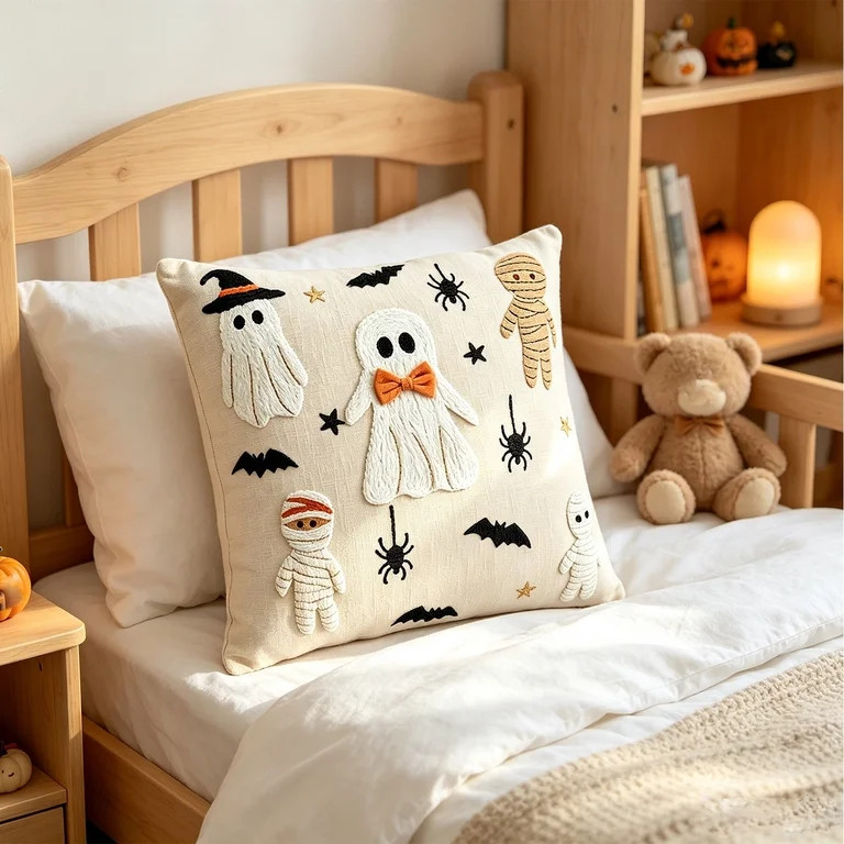 Halloween Ghost Throw Pillow Cover, 18X18 Inch Halloween Throw Pillow without Pillow Core, Cute P... | Walmart (US)