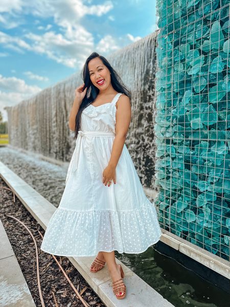 White dress. White midi dress. White eyelet dress. Summer white dress. Bride dress. Pretty white dress. 


#LTKtravel #LTKunder100 #LTKstyletip