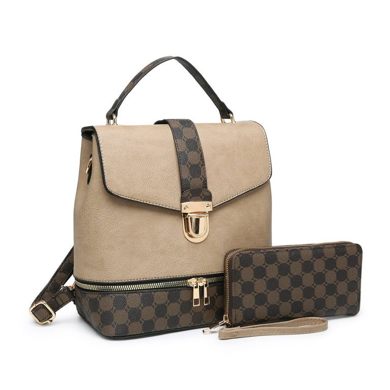 Poppy Women's Leather Purses and Handbags Set Top Handle Satchel Bags for Women Single Shoulder T... | Walmart (US)