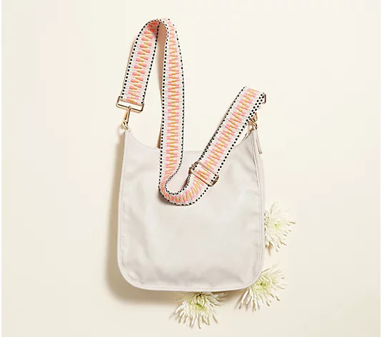 AHDORNED Large Faux Leather Crossbody with Extra Strap - QVC.com | QVC