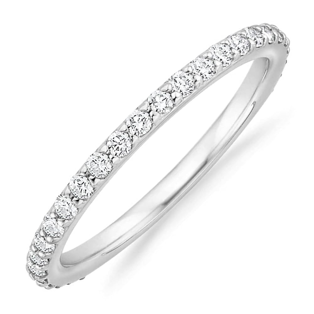 PAVOI 14K Gold Plated Cubic Zirconia Diamond Stackable Eternity Bands for Women | Amazon (US)