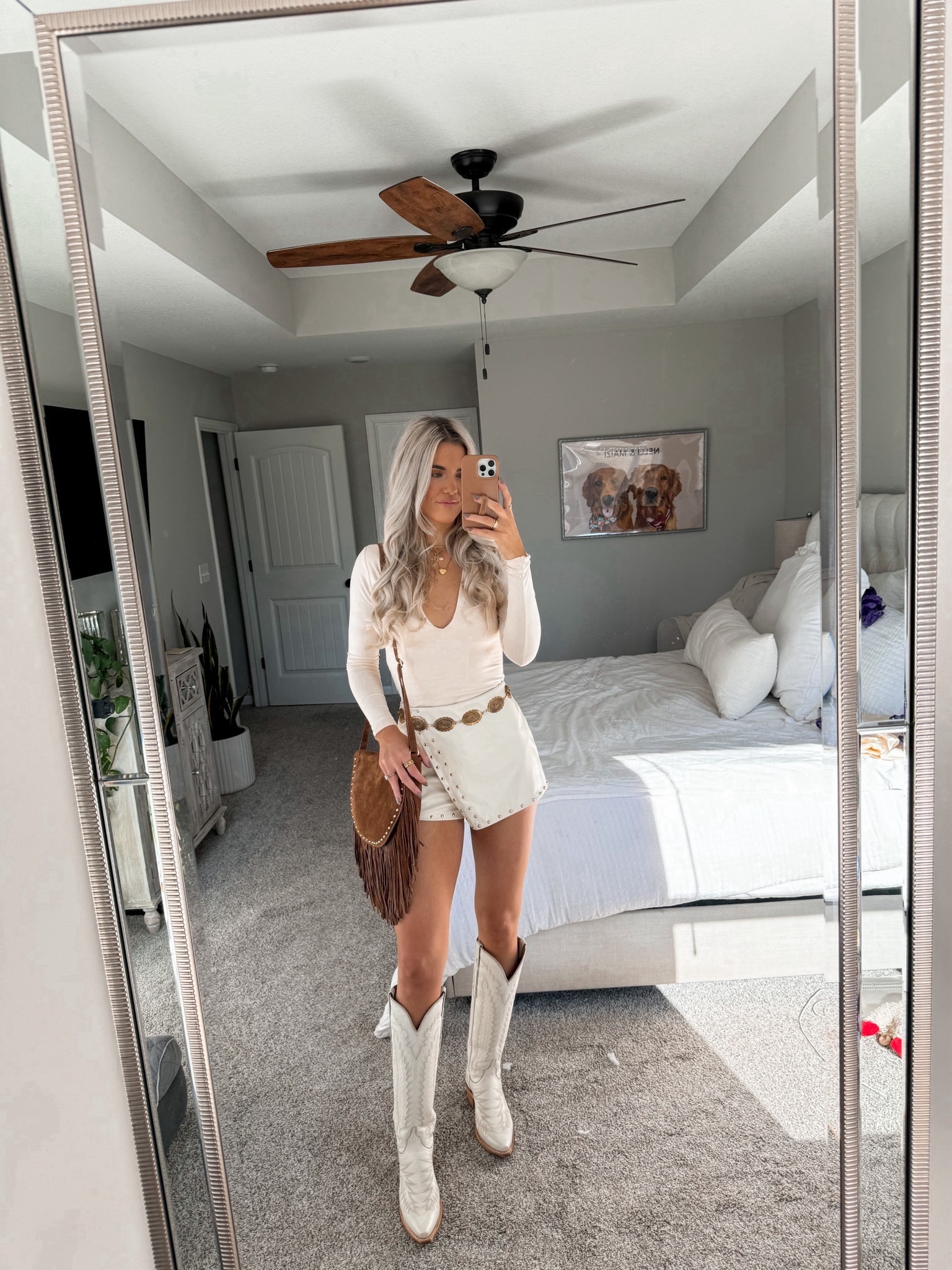 CODE: KIRA25
size small in this bodysuit and OMG YALL. ITS SO SOFT! like, i wish my pjs were this soft. size small in this skort but i need an XS (inseam is a little shorter for us tall gals! im 5’10). boots run tts 
western fashion 

#LTKsalealert #LTKstyletip #LTKfindsunder50